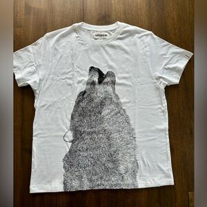 NEW Supreme White Tee with Black & Gray Wolf Graphic